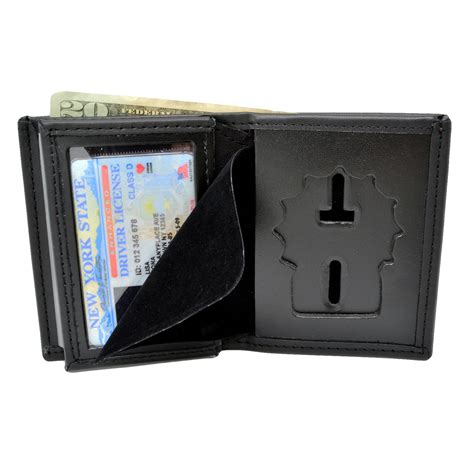 rfid nypd detective double id badge wallet|nypd leather badge wallet.